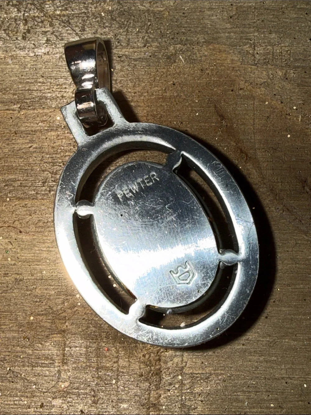 Pewter Oval Pendant - Elegant Women's Jewelry